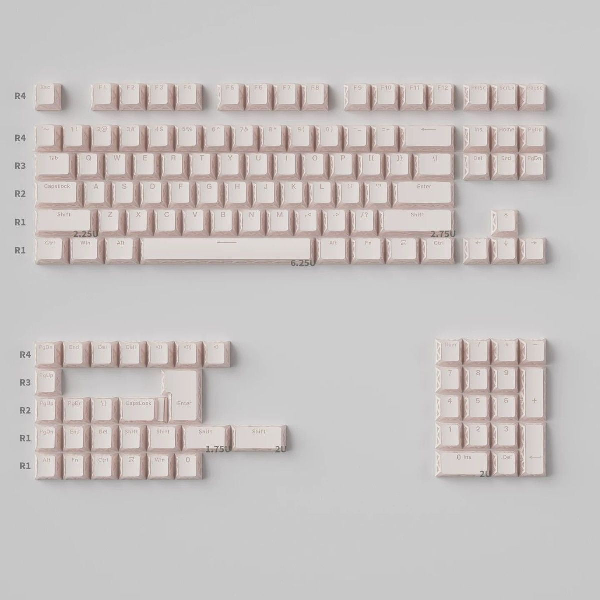 YMDK 130 Keys Imperial Light Theme White Backlit Shine Through Cherry Profile Keycaps for 68/75/87/98/104/108 MX Mechanical Keyboards