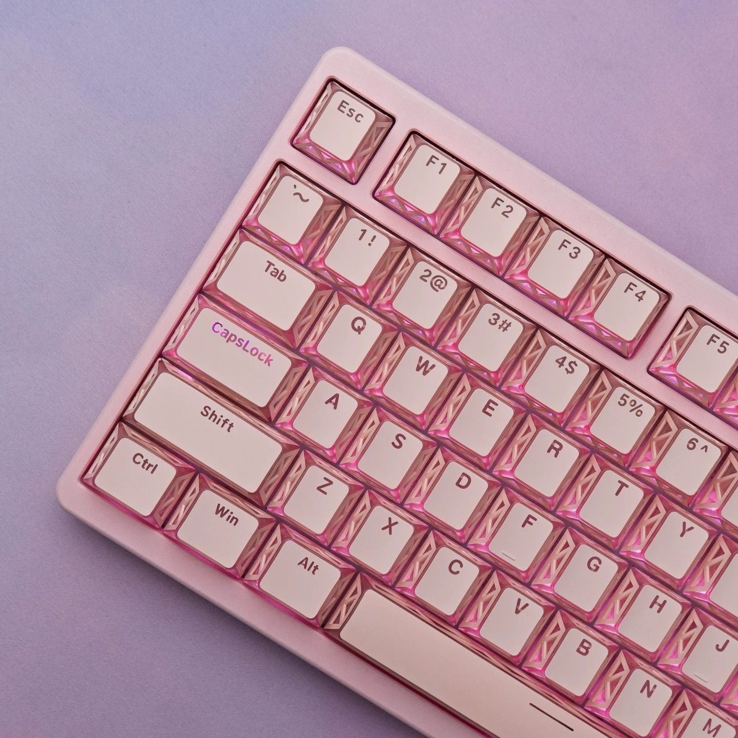 YMDK 130 Keys Imperial Light Theme White Backlit Shine Through Cherry Profile Keycaps for 68/75/87/98/104/108 MX Mechanical Keyboards