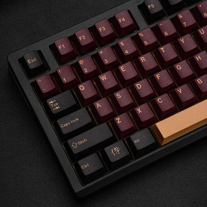 YMDK 143 Keys Red-Samurai Cherry Profile Keycaps English Russian German Spanish French PBT Dye Sub Keycap For MX Mechanical Keyboards
