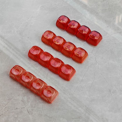 YMDK Gradient Series 1u MOA Profile Keycaps 1 pcs Blank Clear Shine-Through PC for MX Mechanical Keyboard - Red/Pink/Blue/Purple