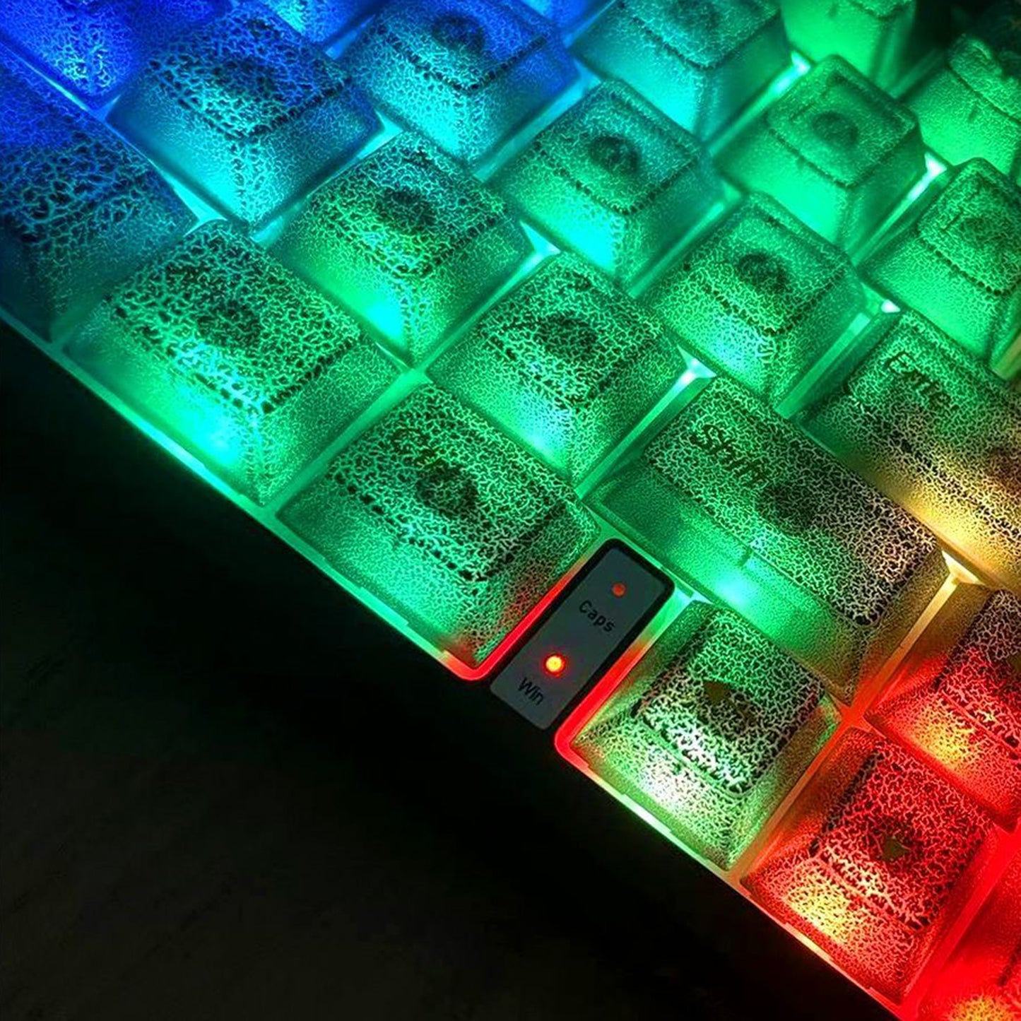 YMDK Black Crack Keycaps Full Set 108 keys Cherry Profile Gold-plated Process PC Translucent Custom for MX Mechanical Keyboard