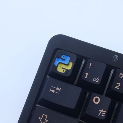 YMDK Python Icon Key Cap Personalized Keycap Resin 3D Print Hand Painted for Mechanical Keyboard