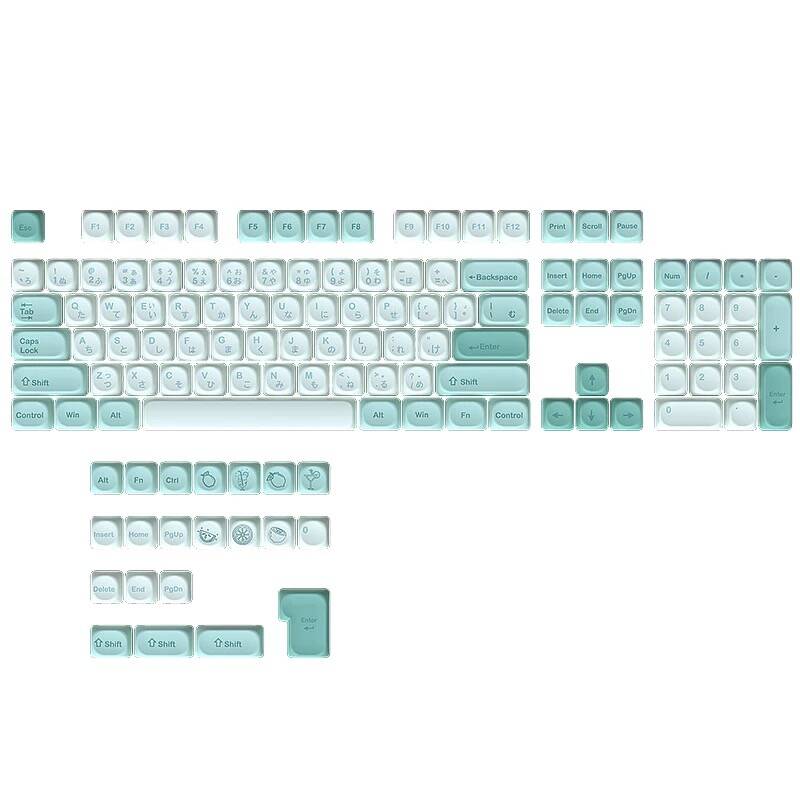 YMDK Mint Soda Theme Keycaps 125 Keys PBT MOA Profile Dye Sublimation for Mechanical Keyboard