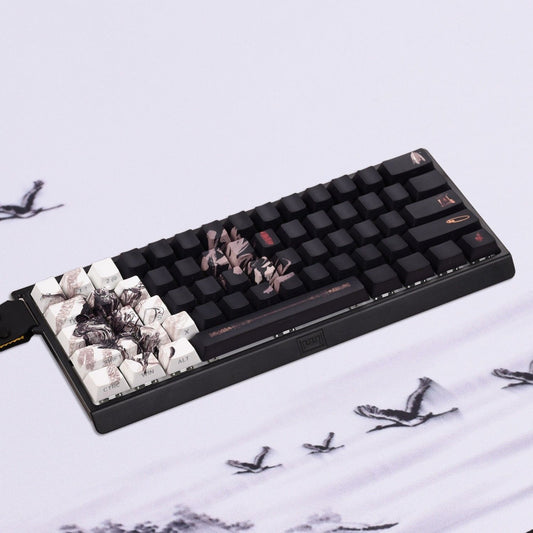 YMDK Wukong Monkey Theme Keycap 130 Key Side Print Light Transmitting PBT Dye Sublimation for Mechanical Keyboard