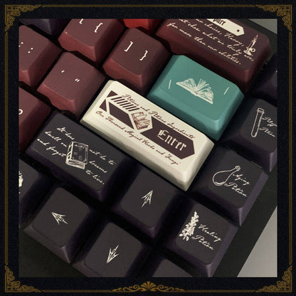 YMDK Night Demon Full Set Keycaps Cherry Profile PBT Sub Keycap for MX Mechanical Keyboard