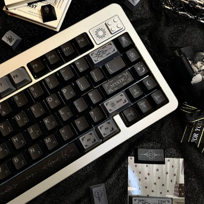 YMDK 143 key Occult Theme Keycaps PBT Cherry Profile Five-sided Dye Sub Custom Keycap for 61/68/75/87/98/104/108 MX Mechanical Keyboard