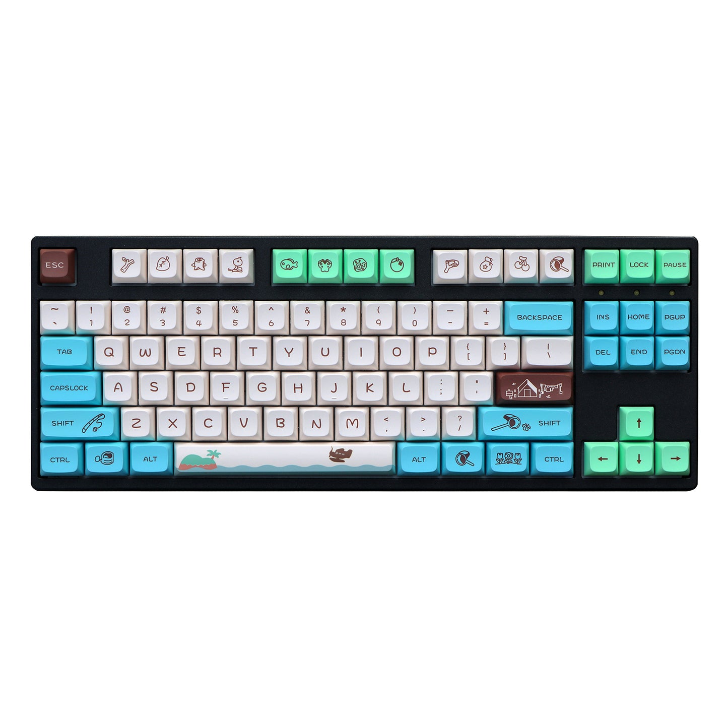 YMDK 147 Keys Animal Forest Theme Keycaps XDA Profile PBT Dye Sub Top Print Keycap for 61/84/87/104/108 MX Mechanical Keyboards