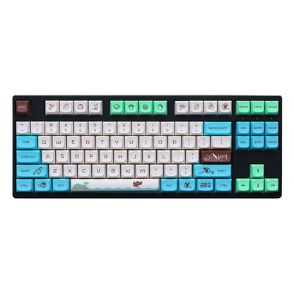 YMDK 147 Keys Animal Forest Theme Keycaps XDA Profile PBT Dye Sub Top Print Keycap for 61/84/87/104/108 MX Mechanical Keyboards