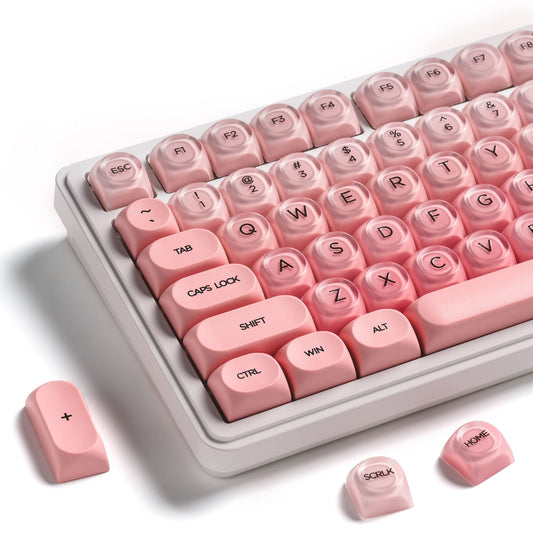 YMDK Liquid Foundation Keycaps 132 keys Frosted HOA Profile PBT PC UV Print for 61/68/84/87/98/104/108 Mechanical Keyboard