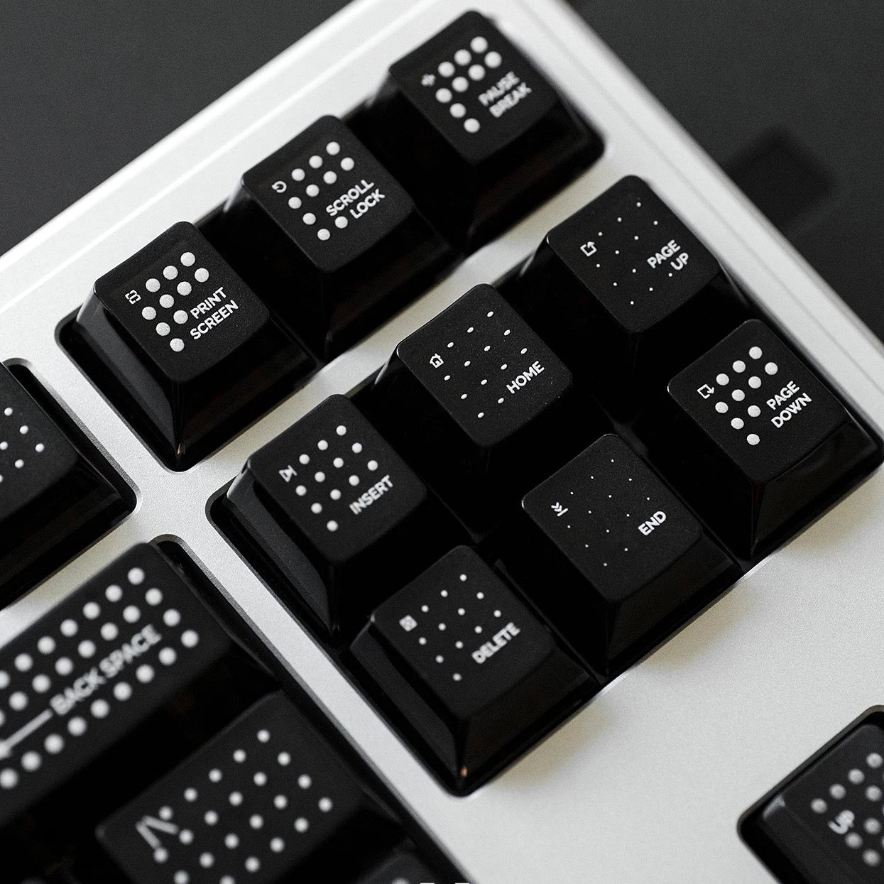 YMDK Polka Dot 142 keys Keycaps Black Frosted Shine Through Cherry Profile PC UV Print Keycap for 61/68/84/87/98/104/108 MX Mechanical Keyboard
