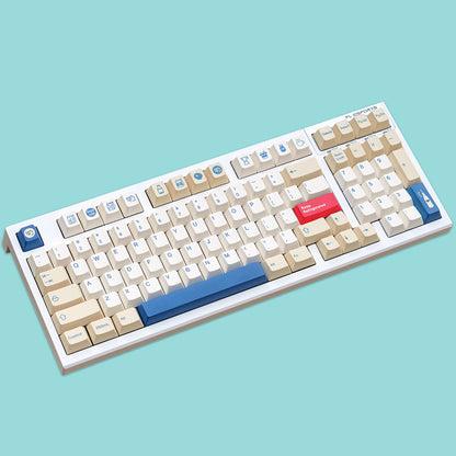 YMDK 146 Soya Milk Theme Keycaps Minimalist PBT Cherry Profile Dye Sub Keycap English Korean Japanese for MX Mechanical Keyboards