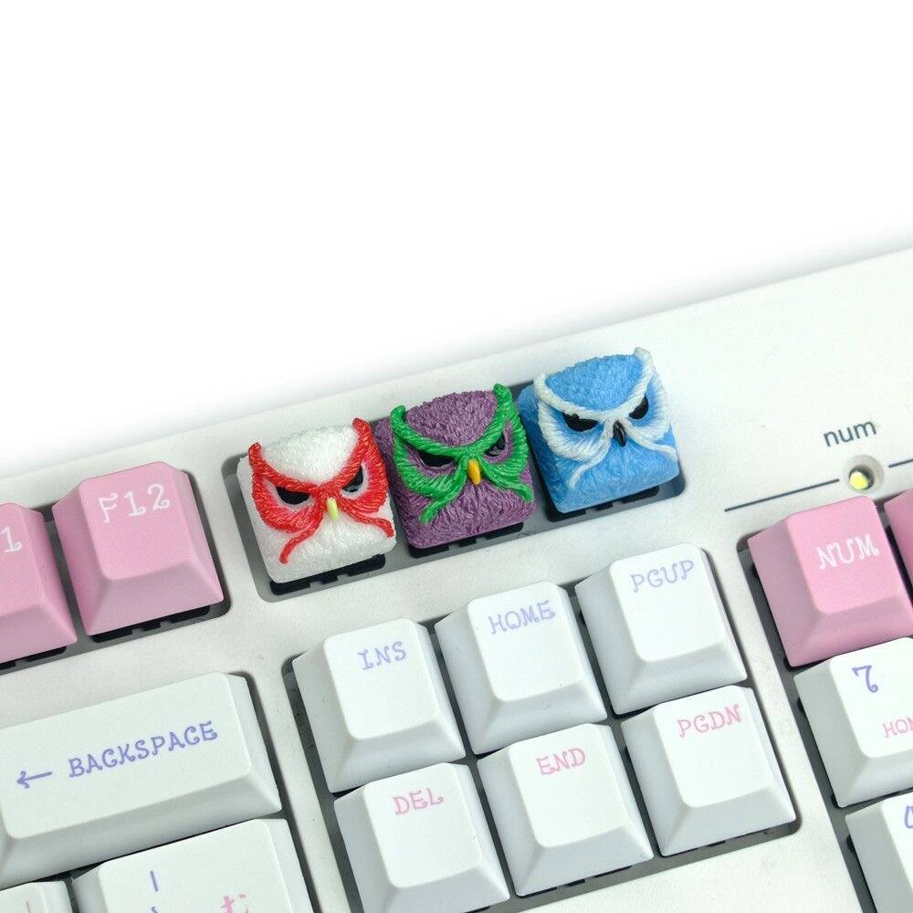 YMDK Owl Personalized Keycaps Creative Cute Resin Keycap for MX Mechanical Keyboard