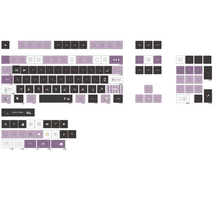 YMDK Flower Language Theme Keycaps Full Set 127 Keys XDA Profile PBT Dye Sub Keycap for MX Mechanical Keyboard