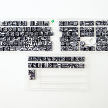 YMDK 131 Keys Circuit Diagram Theme Keycaps Sidelit Cherry Profile PBT Dye Sub Custom Keycap for 61/64/68/84/87/96/108 MX Mechanical Keyboards