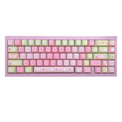 YMDK Guava Theme Keycaps Full Set 129 Keys Cherry Profile PBT Dye Sub Keycap for MX Mechanical Keyboard