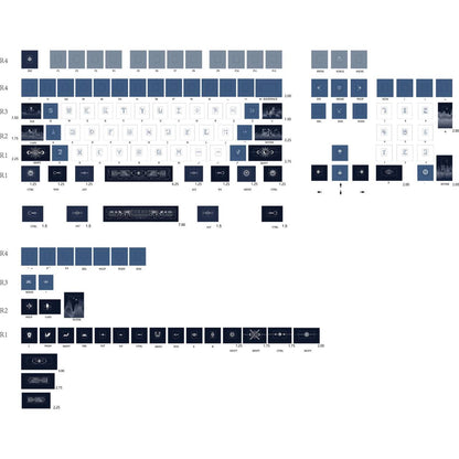 YMDK Wuyuanjiao Monthly Meeting Theme Keycaps Full Set 139 Keys Cherry Profile PBT Dye Sub Keycap for MX Mechanical Keyboard