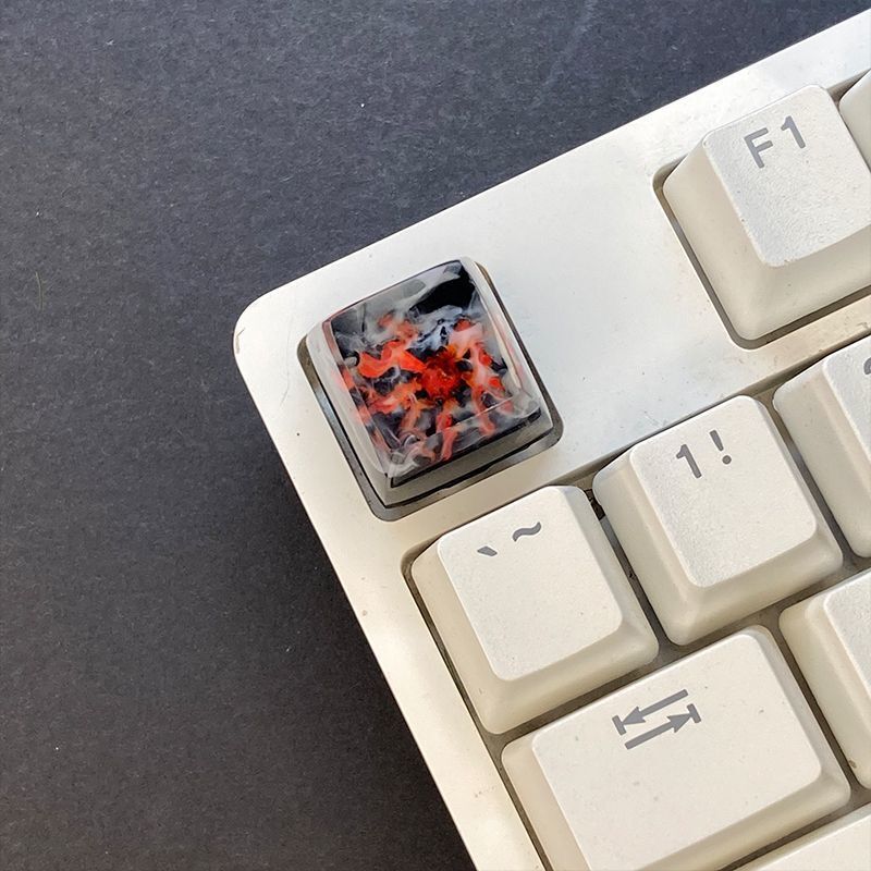 YMDK Snow Mountain Fuji Personalized Keycaps Translucent Resin for Mechanical Keyboard