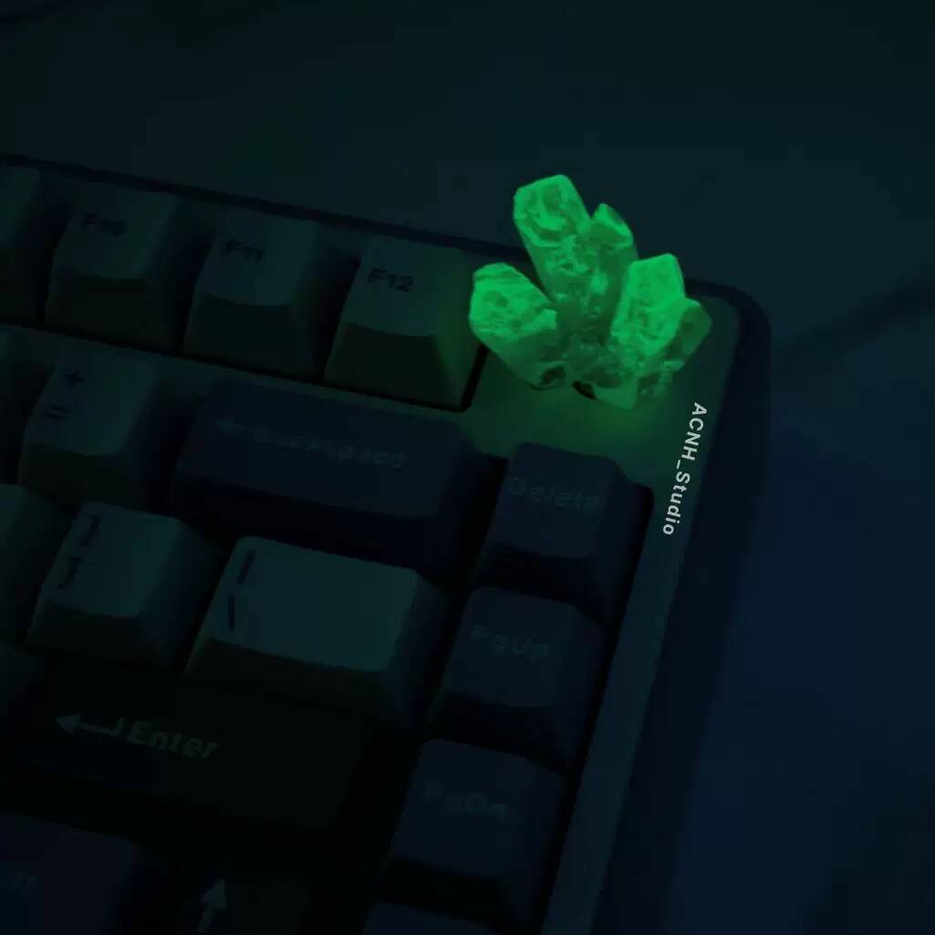 YMDK Luminous Crystal Knob Volume Key Translucent Resin 6mm Diameter NJ80 Knob for MX Mechanical Keyboard