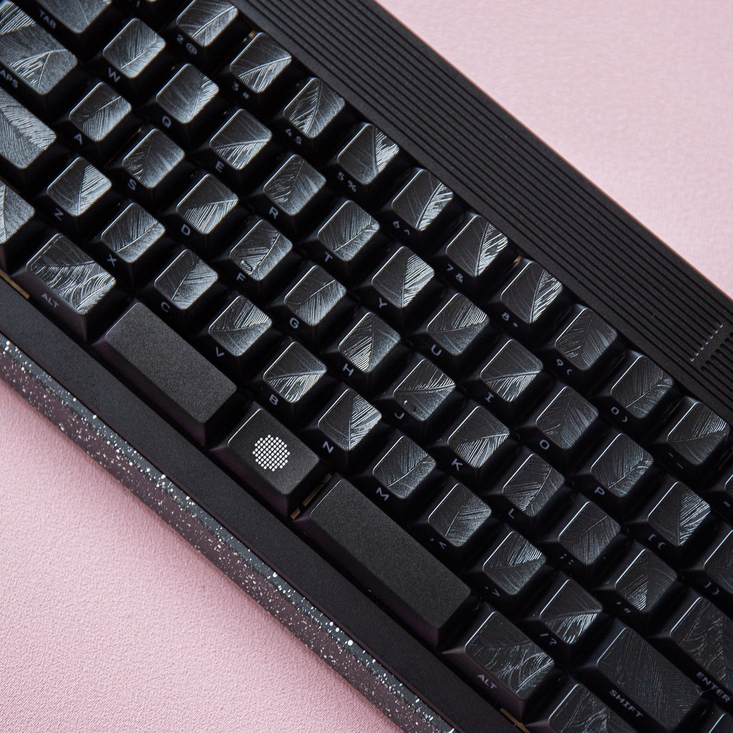 YMDK 129 Keys Sunny Feather Theme Pearlescent Cherry Profile ABS Top Print Keycaps for 61/84/87/104/108 MX Mechanical Keyboards