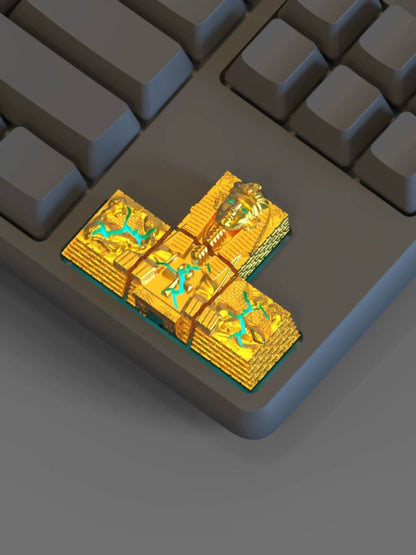 YMDK Egyptian Pharaoh Arrow Key Light Transmission Personality Keycap Resin for MX Switches Mechanical Keyboard