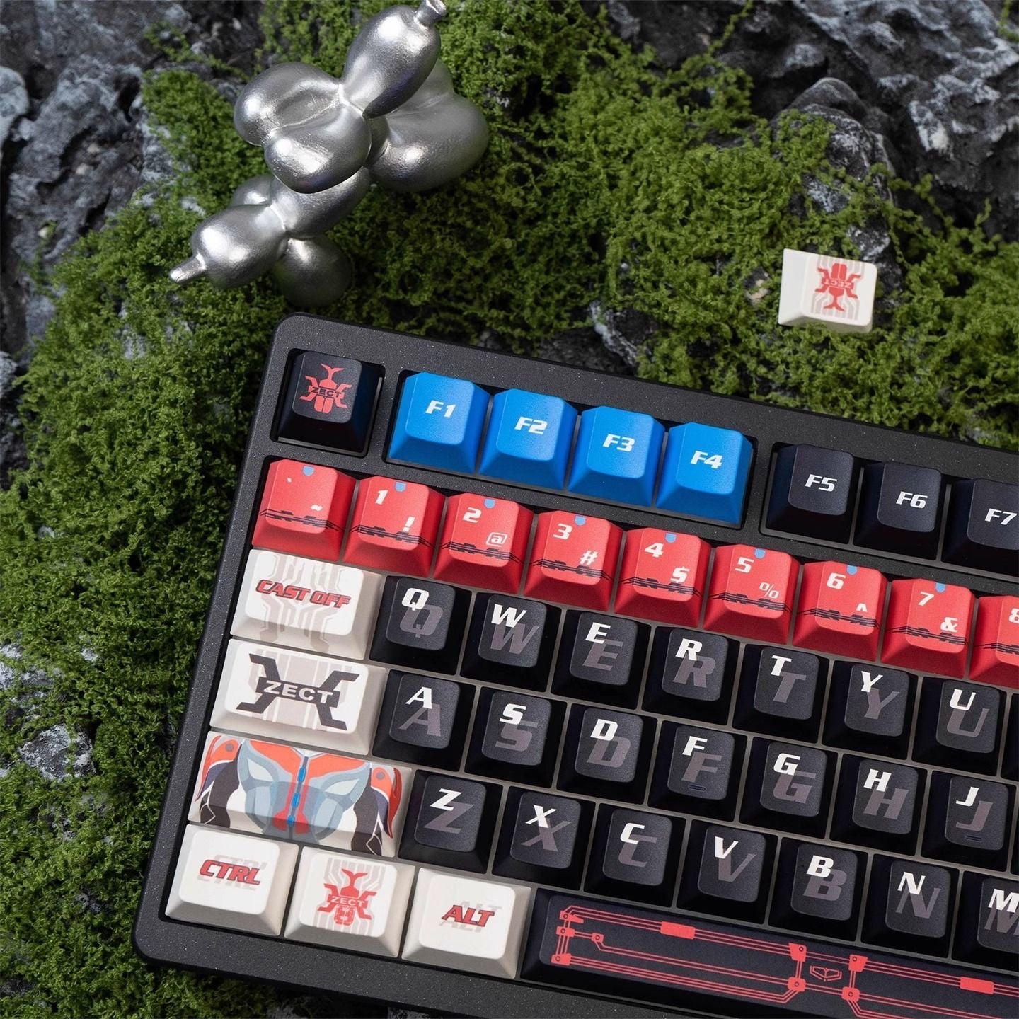 YMDK Jiadou 132 keys Keycaps Cherry Profile Dye Sub Anime Personality PBT Custom Keycap for 61/68/75/87/98/104/108 MX Mechanical Keyboard