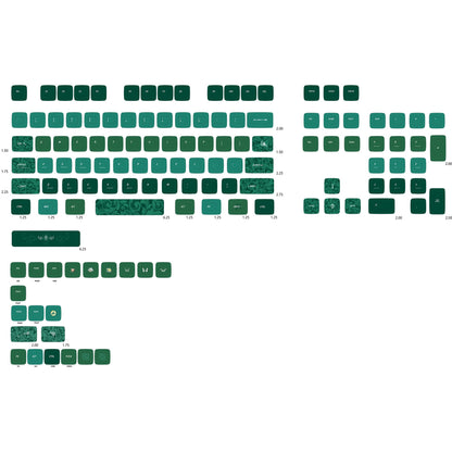 YMDK Green Day Elf Theme Keycaps Full Set 126 Keys MDA Profile PBT Dye Sub Keycap for MX Mechanical Keyboard