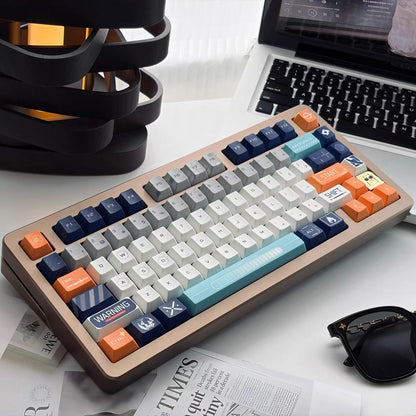YMDK Star Abyss Engine 143 Keys Retro Industrial PBT Keycaps, Cherry Profile Dye-Sub Keycap for 61/84/87/104/108 MX Mechanical Keyboards