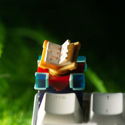 YMDK 3D Block-Style Artisan Keycap with Rotatable Book - Translucent for MX Switch Mechanical Keyboards