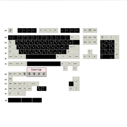 YMDK Rubber Themed Keycaps 143 Keys Retro Cherry Profile PBT Dye Sub Keycap Set for 61/84/87/104/108 MX Mechanical Keyboards