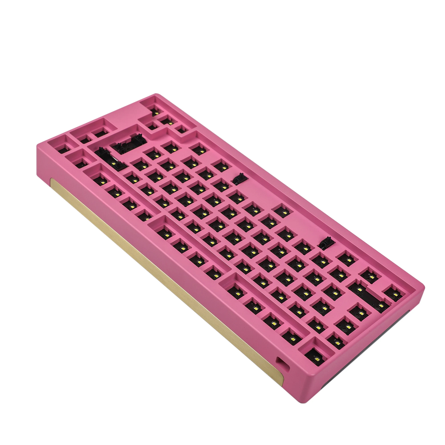 ID80 V2 Aluminum And Acrylic Bottom With Brass Weight Kit(ISO RGB QMK VIA Hotswap Supported/Powder Coat)