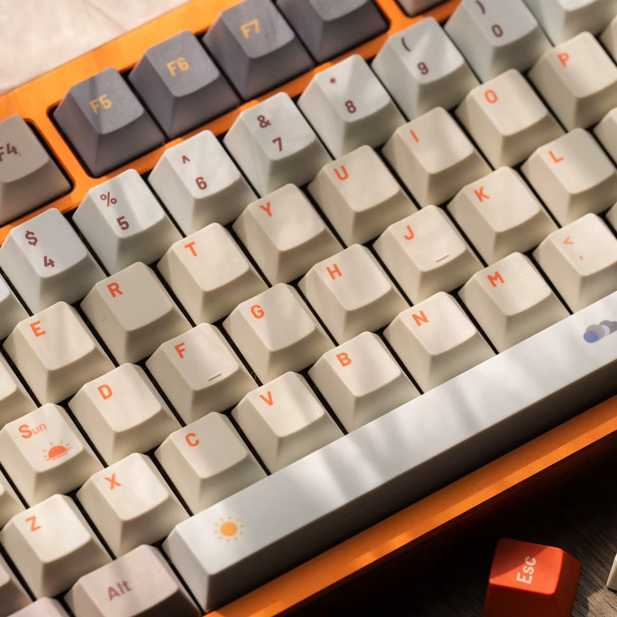 YMDK Weather Theme 143 Keys PBT Dye-Sub Keycaps Set for 61/84/87/104/108 MX Mechanical Keyboards