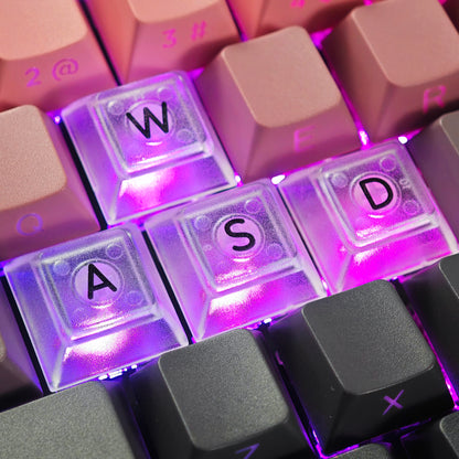 YMDK UV Print DSA WASD Arrow ESC Keycap 1.25mm ABS Transparent For MX Switches Keyboard