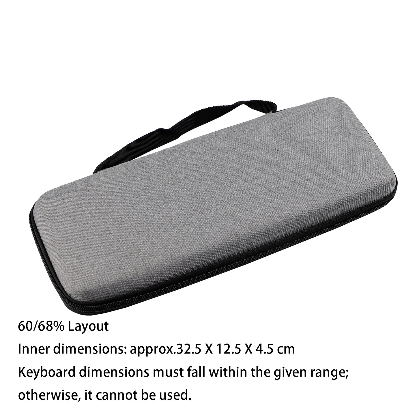 YMDK Gray Hard EVA Keyboard Storage Case, Shock Absorption Waterproof Protective Bag for Magnetic Switch Mechanical Keyboard