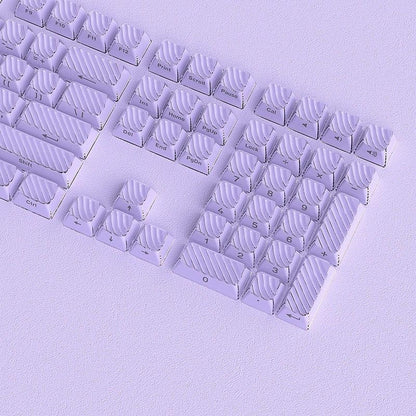 YMDK Demon Wave Blue, White, Pink, Purple Keycaps OEM Side-Printed 136 Key PC Shine Through for 61/64/68/84/87/96/108 Mechanical Keyboards