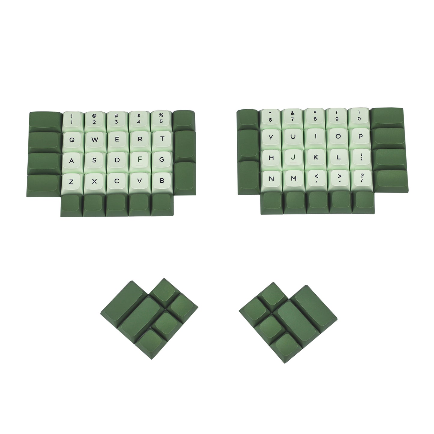 YMDK Matcha Theme ZDA Profile 68 Keycaps(Dye Sub 1.55mm Thickness  Support Ergo Ergodox Lily58 Planck Preonic)