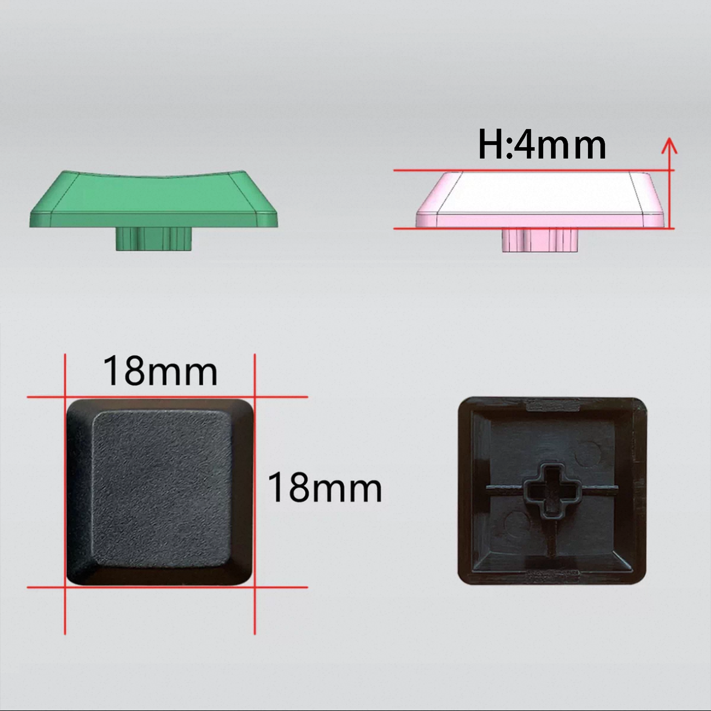 YMDK PBT Matte Black Low Profile Keycaps for Logitech G915X / G515 Mechanical Keyboard
