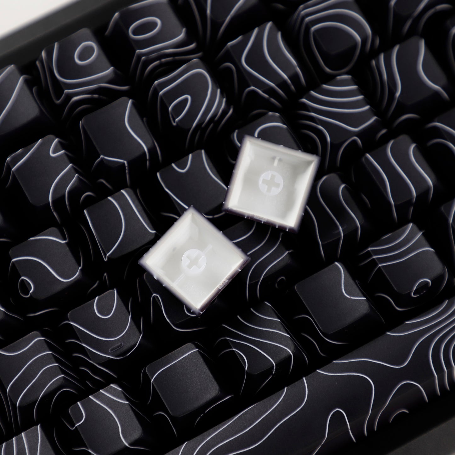 YMDK Contour Line Theme Cherry Profile Keycaps Dye Sub Set PBT Material Keycap for Mechanical keyboard 61 87 108