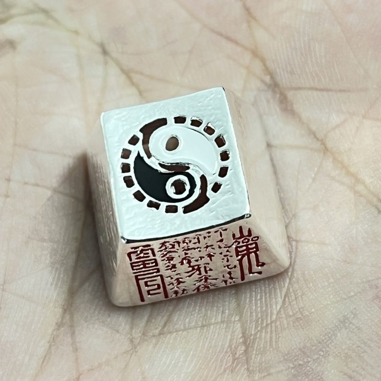 YMDK Ancient Style Mountain Spirit Theme Bagua Pattern Metal R4 1u Esc Key Personalized Keycaps for MX Mechanical Keyboard