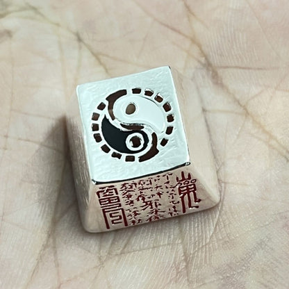 YMDK Ancient Style Mountain Spirit Theme Bagua Pattern Metal R4 1u Esc Key Personalized Keycaps for MX Mechanical Keyboard