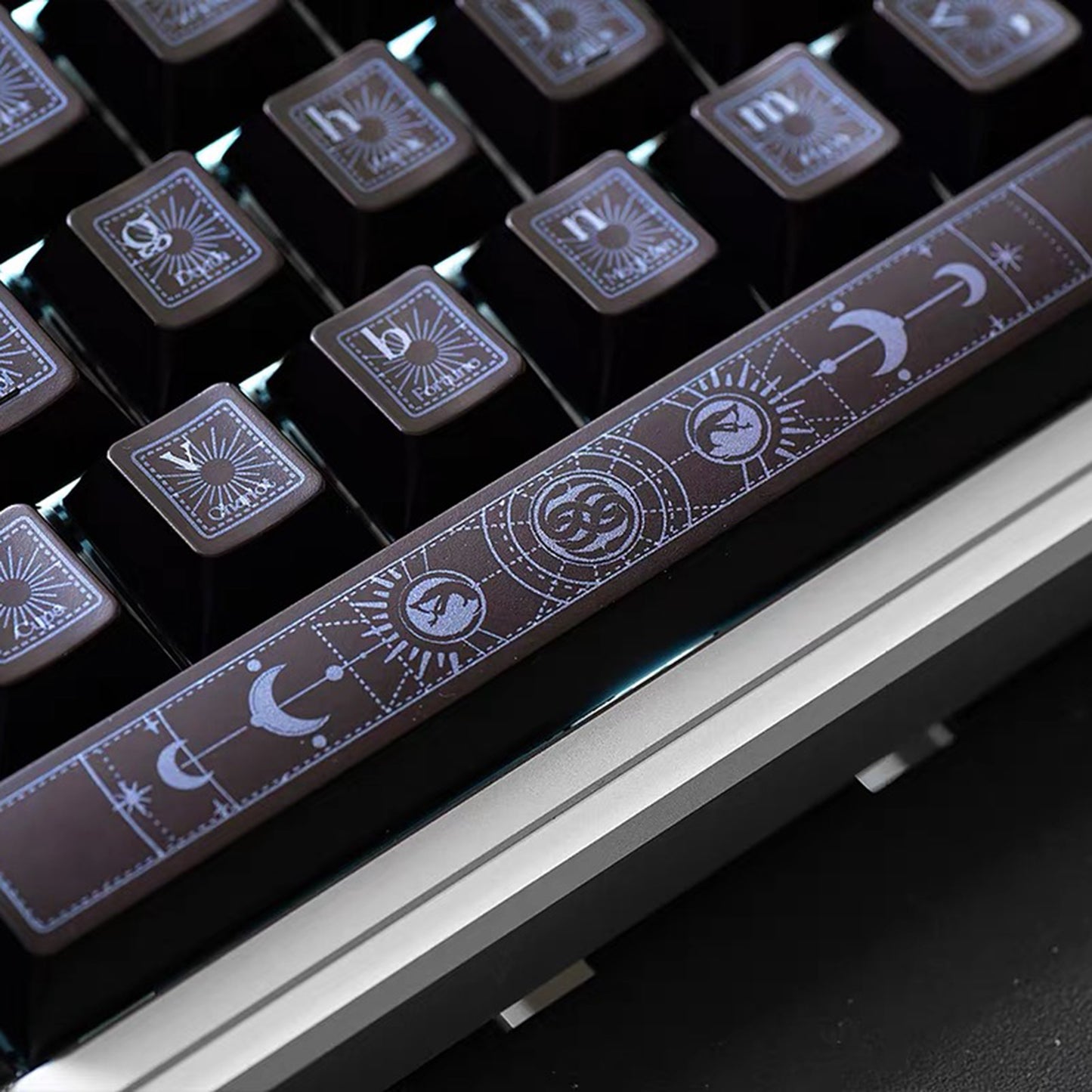 YMDK Spirit Snake Metallic Paint Keycaps, Cherry Profile Dye-Sub PBT+PC Keycap Set for 61/84/87/104/108 MX Mechanical Keyboards