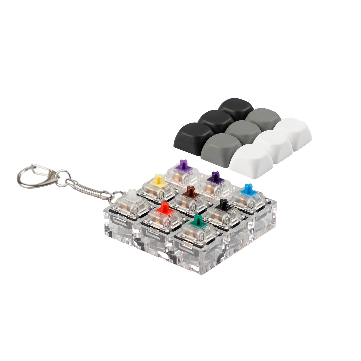9 Keys Switches Tester(Cherry Gateron Green Clear White Gray Clear Zealio Purple Kailh Box Navy Jade  Switches)