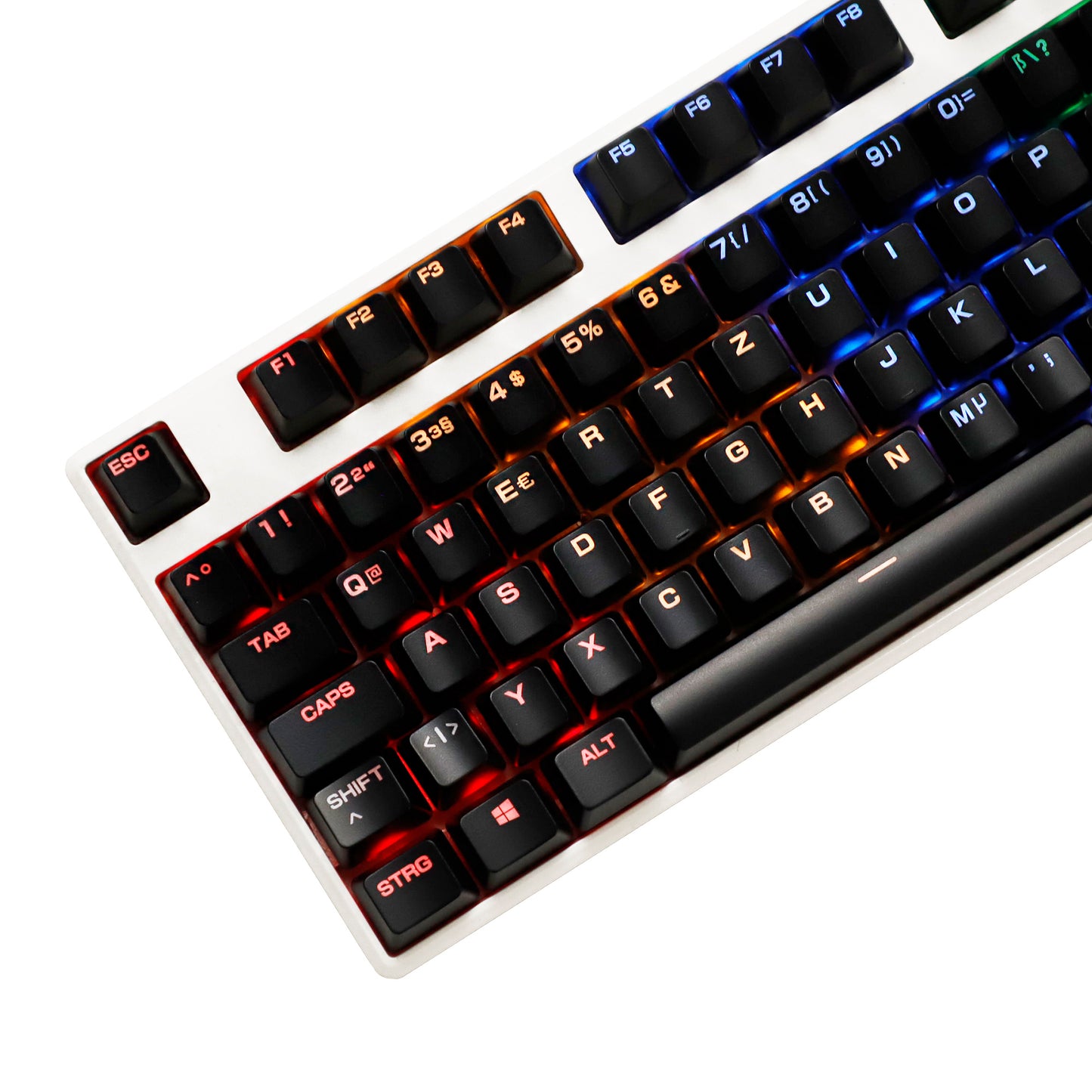 YMDK 105 Keys Swedish Backlit Black White OEM Profile ABS Spray-painted Keycaps for MX Mechanical Keyboards DIY Laser Engraving