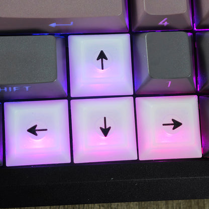 YMDK UV Print DSA WASD Arrow ESC Keycap 1.25mm ABS Transparent For MX Switches Keyboard