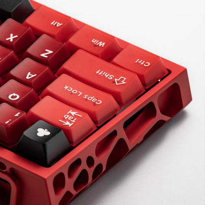 YMDK 164 Keys Red Wine Theme Shine ThroughCherry Profile Double Shot PBT+PC Keycap UV Print for MX 61/64/68/84/87/100/104/108 MX Mechanical Keyboard