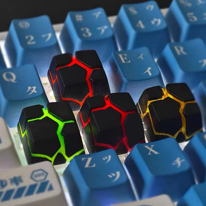 YMDK Rock Crevice Artisan Resin Keycaps R4 Unique Creative Shine Through for MX Mechanical keyboard
