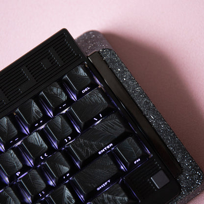 YMDK 129 Keys Sunny Feather Theme Pearlescent Cherry Profile ABS Top Print Keycaps for 61/84/87/104/108 MX Mechanical Keyboards