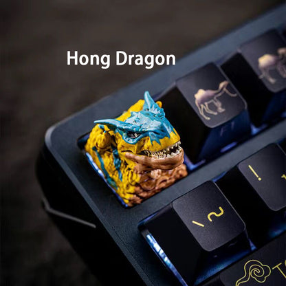 YMDK Dinosaur Theme Personalized Keycaps Monster Key Cap Resin 3D Print for Mechanical Keyboard