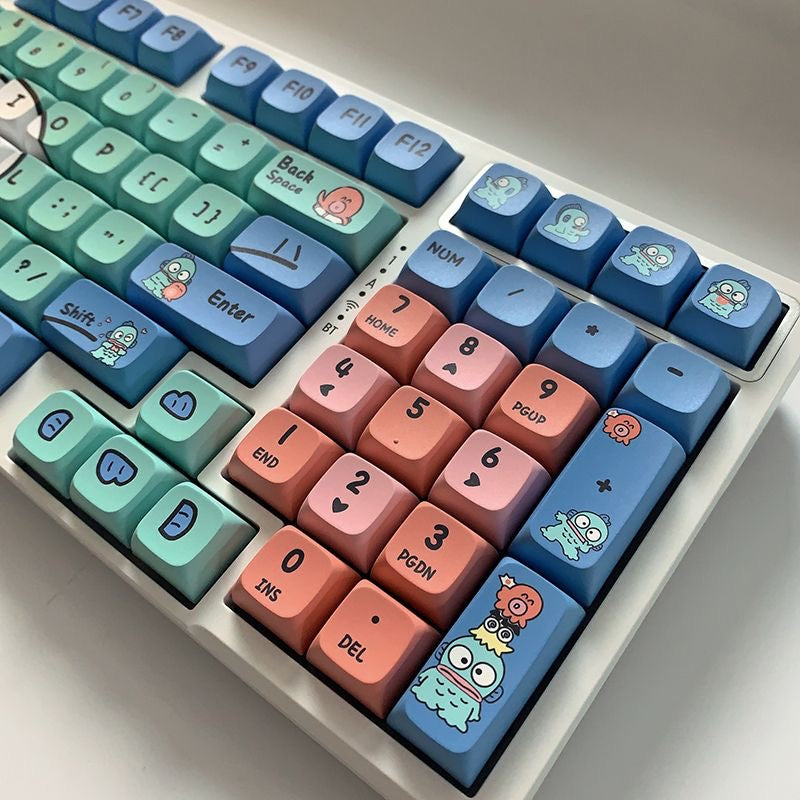 YMDK Ugly Fish Keycaps Full Set 133 Keys Creative Cute Interesting Keycap Dye Sub PBT XDA Profile Custom Key Caps for MX Mechanical Keyboard