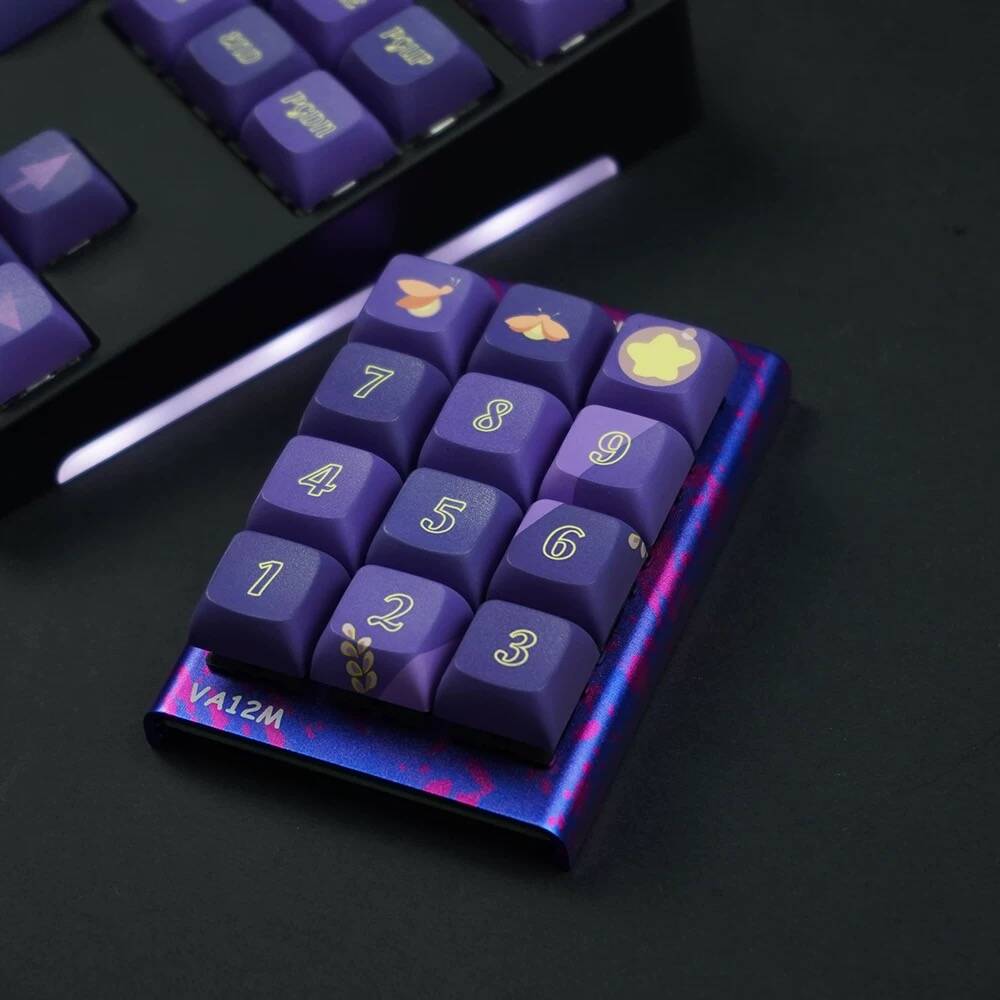 YMDK Starry Night Lavender Theme Keycaps Full Set 127 Keys XDA Profile PBT Dye Sub Key Cap for MX Mechanical Keyboard