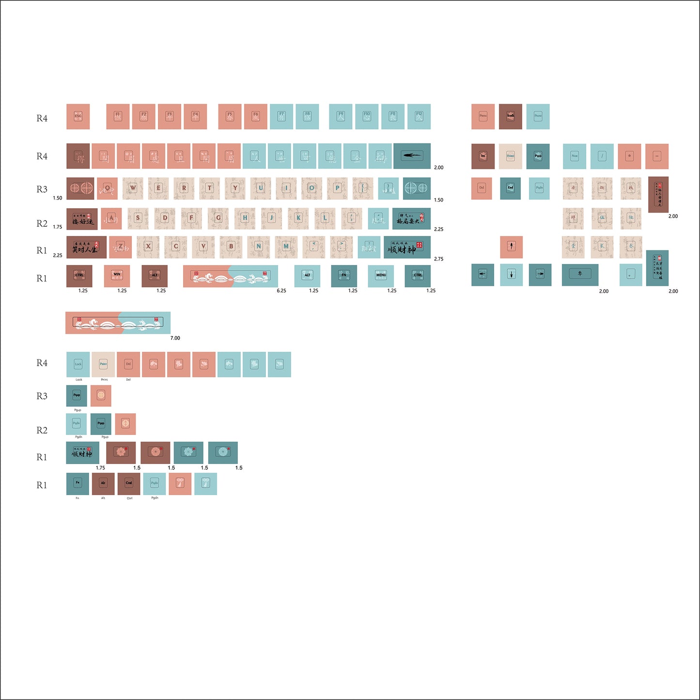 YMDK Yearning Theme Keycaps Full Set 129 Keys Cherry Profile PBT Dye Sub Keycap for MX Mechanical Keyboard